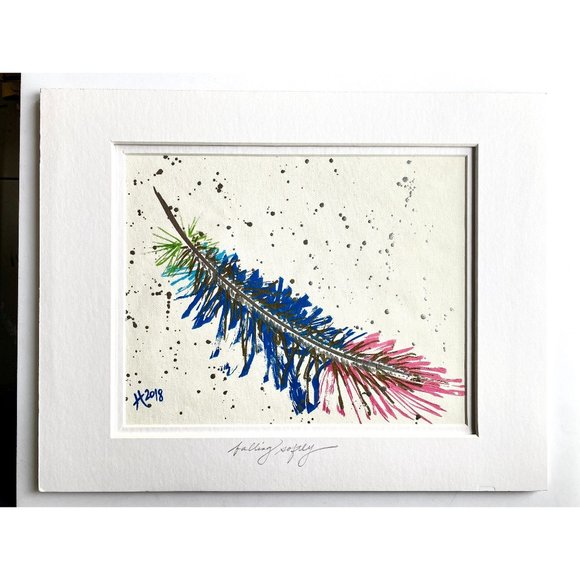 Original Art ‘Falling Softly’ Oil Marker by Artist Tristina Dietz Elmes 14”x11” - Picture 2 of 7